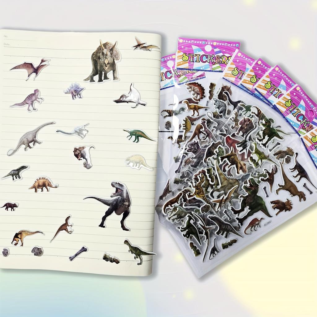5pcs Dinosaur Stickers 3D Dino Puffy Stickers for Jurassic Theme Birthday Party Favors Birthday Gifts Reward Stickers JXB
