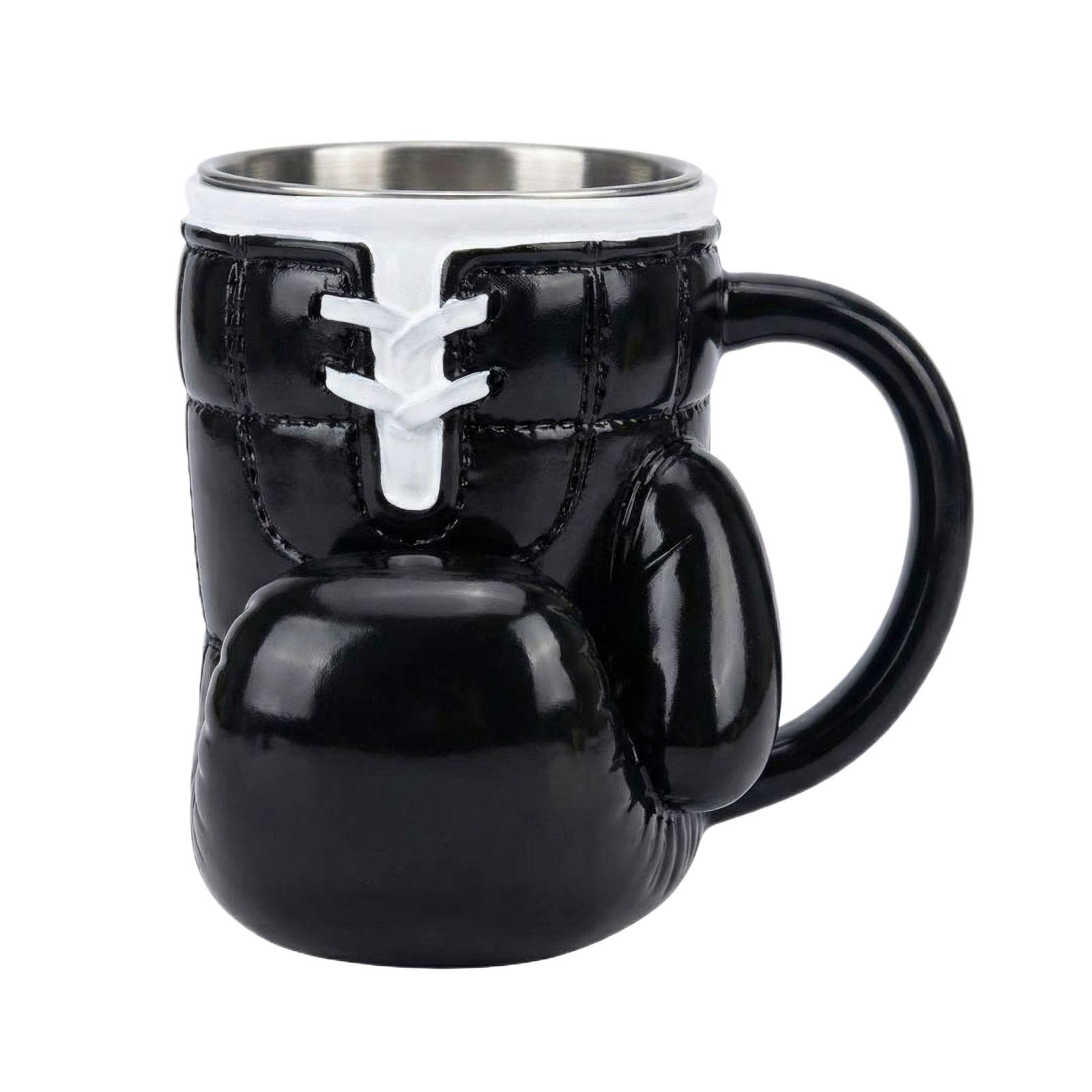Boxing Glove Shaped Mug with Stainless Steel Inner Liner Resin Exterior Novelty Coffee Cup for Home Office Decor Gift One Size красный