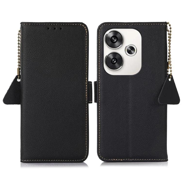 

TJ For Xiaomi Poco F6 5G Redmi Turbo 3 5G Case Genuine Cow Leather Wallet Phone Cover