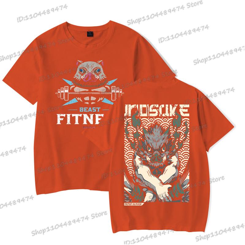 Harajuku Anime Demon Slayer Men T-shirts Hashibira Inosuke Fashion Cosplay Graphics T Shirt Short Sleeve Summer Comic Streetwear