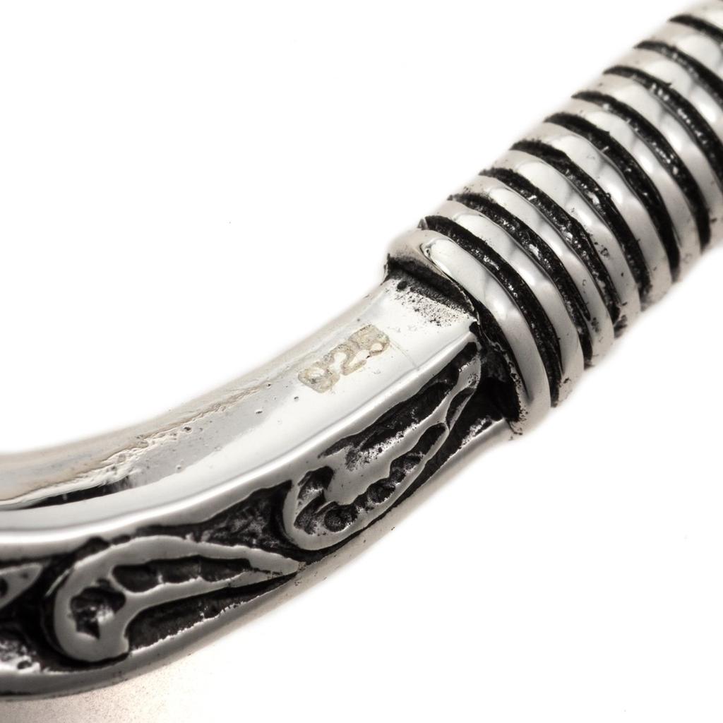 Hawajska biżuteria, haczyk na ryby, naszyjnik ze srebra 925, haczyk na ryby Wave Luck [Ishiki], męski [476svn]