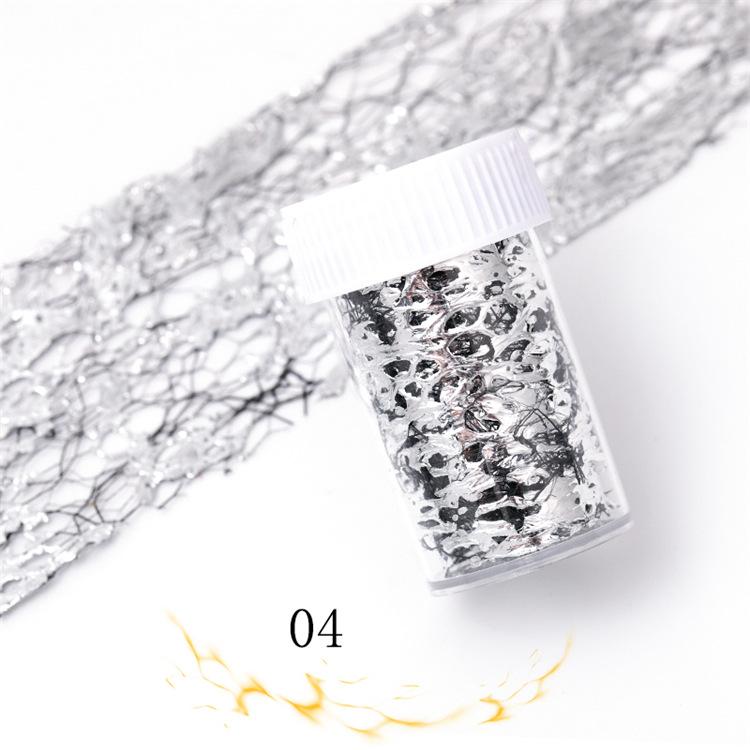1 Stück 3D Netz Nageltattoo Gold Silber Netzlinienband auf Nägeln Holo Klebe Seidenfolie Nagelkunst Dekorationen Nagellack Aufkleber 4*50cm