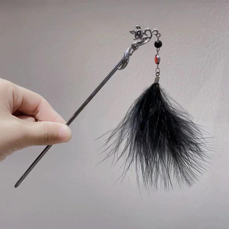 Exquisite Pfirsichblüten Quaste Haarnadel für Hanfu Hochsteckfrisur