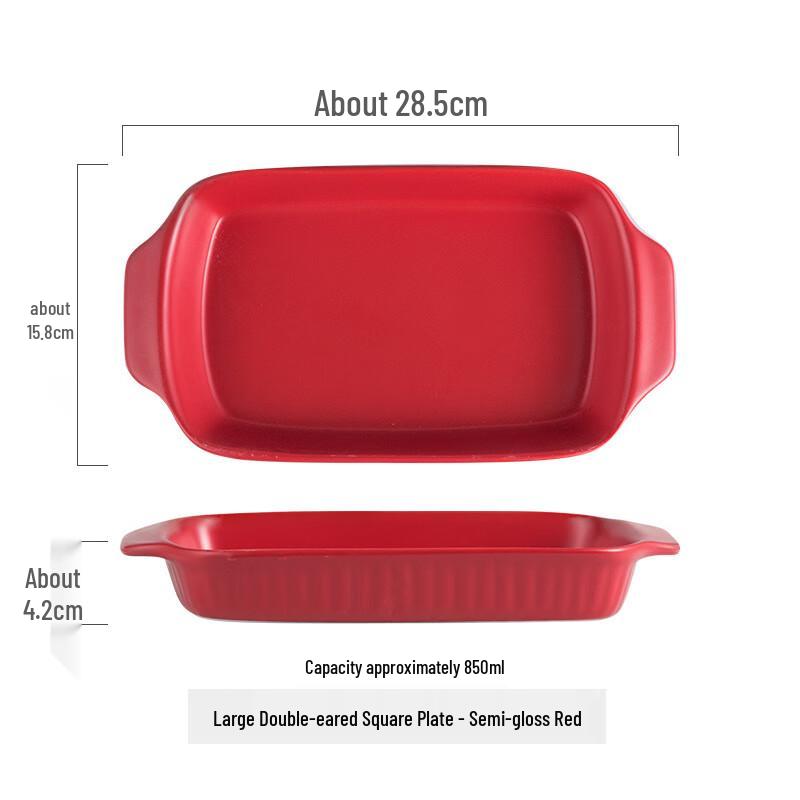 ZISIZ Nordic Double-Handled Ceramic Baking Dish