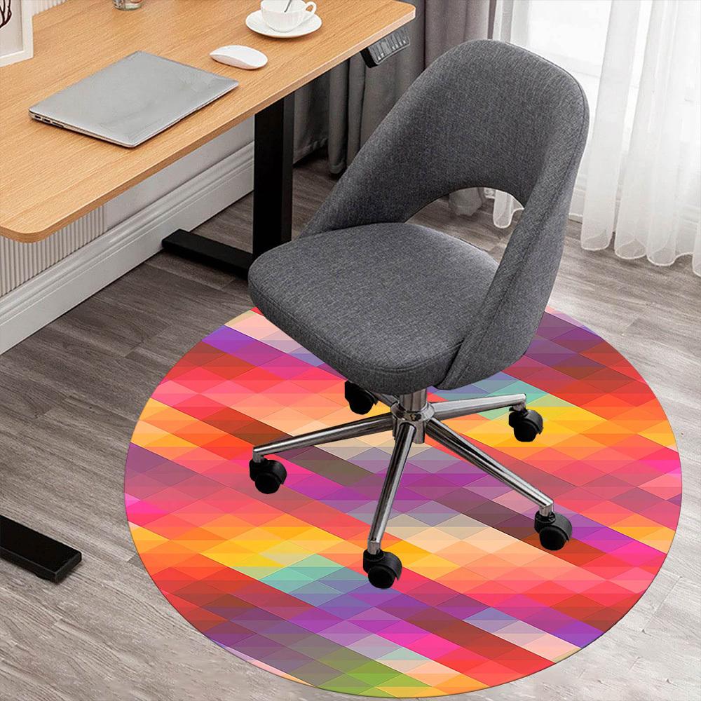 

1pc circle pattern Round Chair mat Area Rug - Non-Slip, Floor Mat for Office, Bedroom, and Indoor Decor -1002004 80cm by 80cm