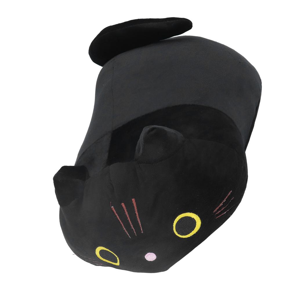 Cartoon Black Cat Pillow Toy Round Eyes Cute Expression Stuffed Animal Doll Toy for Home Decoration