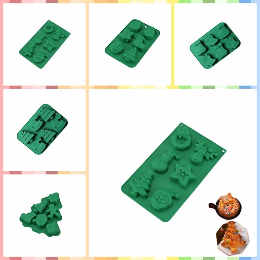 

Rectangle/Tree Shaped Soap Mold Silicone Christmas Series Cake Mold Elk Chocolate