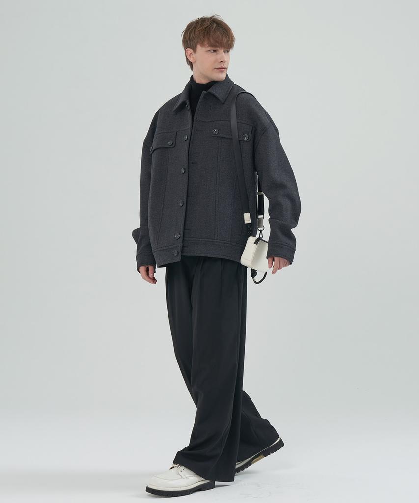 Comspace1980 Wool Blend Blouson Coat_Charcoal