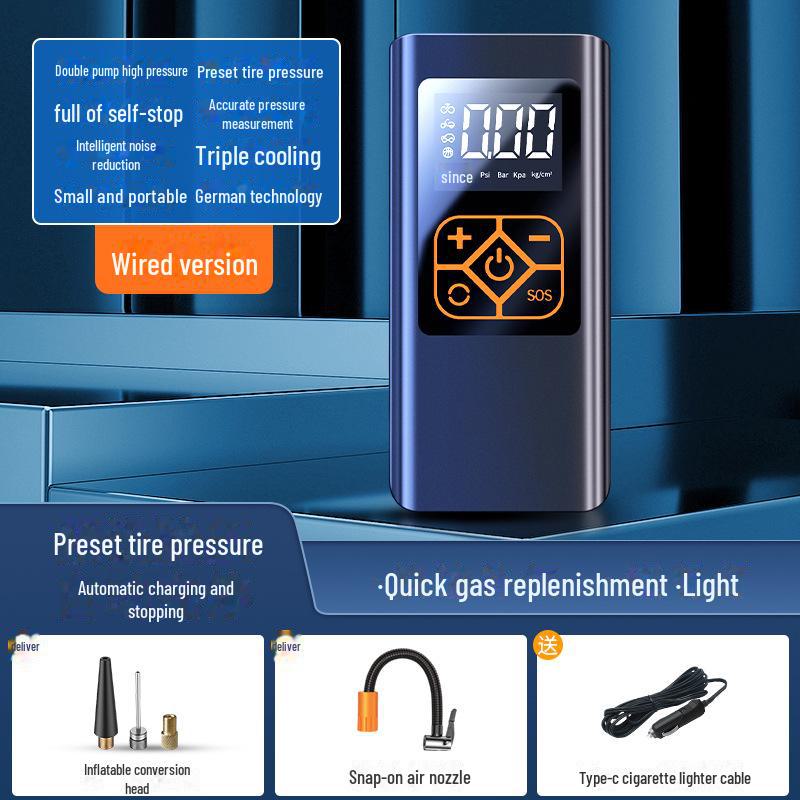 Wireless Portable Rechargeable Car Tire Air Pump with Digital Display