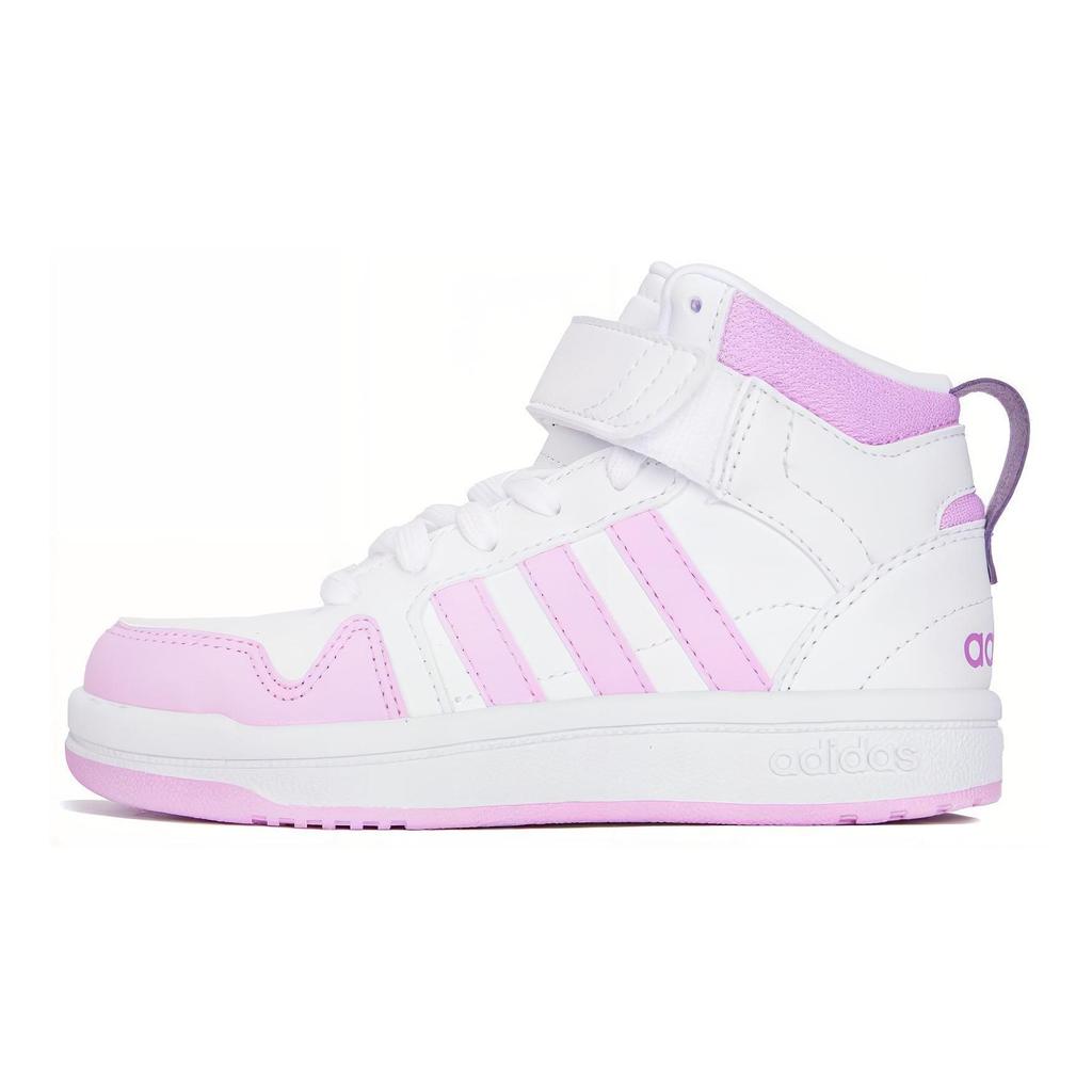 Adidas Neo Postmove Mid Comfortable Shock Absorption Wear-Resistant Breathable Mid-Top Kids Skate Shoes Kids Skate Shoes White Pink HQ4240