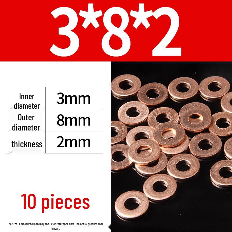 2mm Pure Red Copper Sealing Ring Marine Instrument Flat Washer