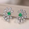 Xiaomi Huitan Fashion Design Women Stud Earrings Elegant Versatile Daily Lady Party Accessories Inlaid Shiny Green CZ Luxury Jewelry