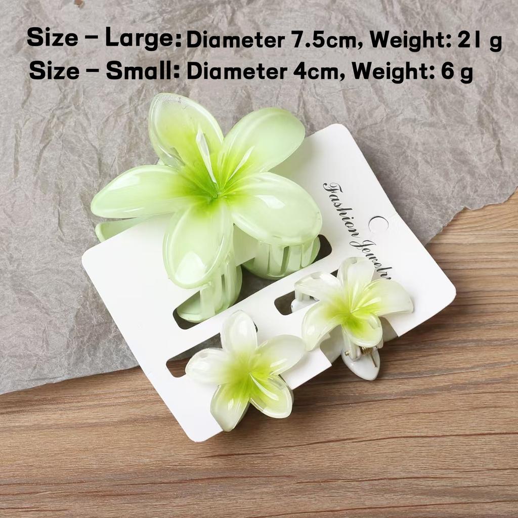 2025 New Egg Flower Grab Clip Retro Color Flower Hair Claw Clip Lady Side Grab Half Grab Back Head Shark