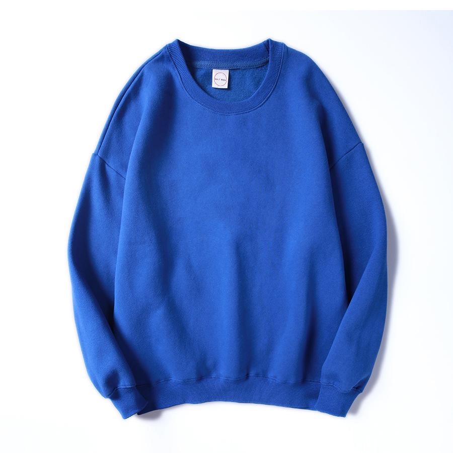 Men's High-Quality Autumn/Winter Korean Trend Solid Color BF Style Loose Round Neck Hoodie