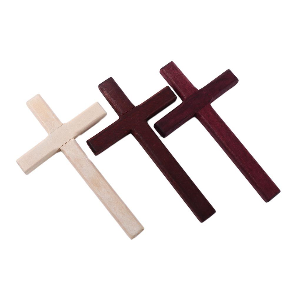 12*7Cm Wooden Jesus Crucifix Home Decoration Religious Charm Pendant Christian Decor Ornaments Cross
