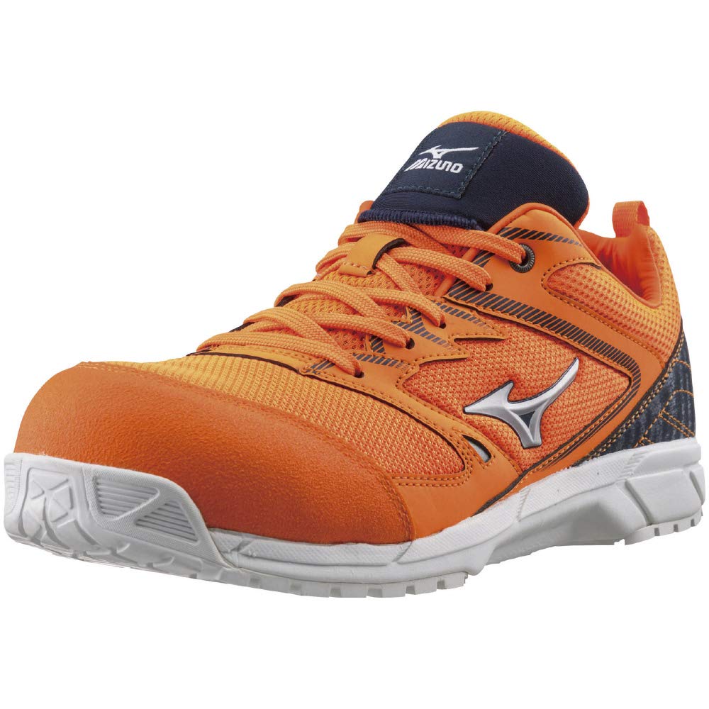 Mizuno VS Lightweight Safety JSAA Standard Work Orange X Silver X 25 3E All-Mighty Shoes, Lace-Up Mesh, Standard, (Type A), Navy, Cm,