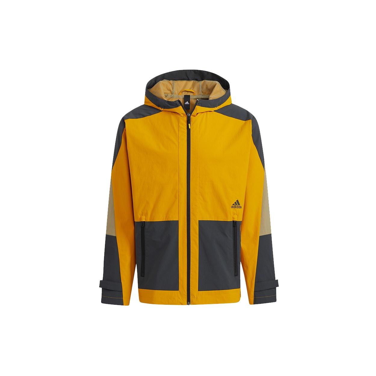 adidas Th Wv Block Jkt Colorblock Hooded Jacket Gold Color Men s H40225 L