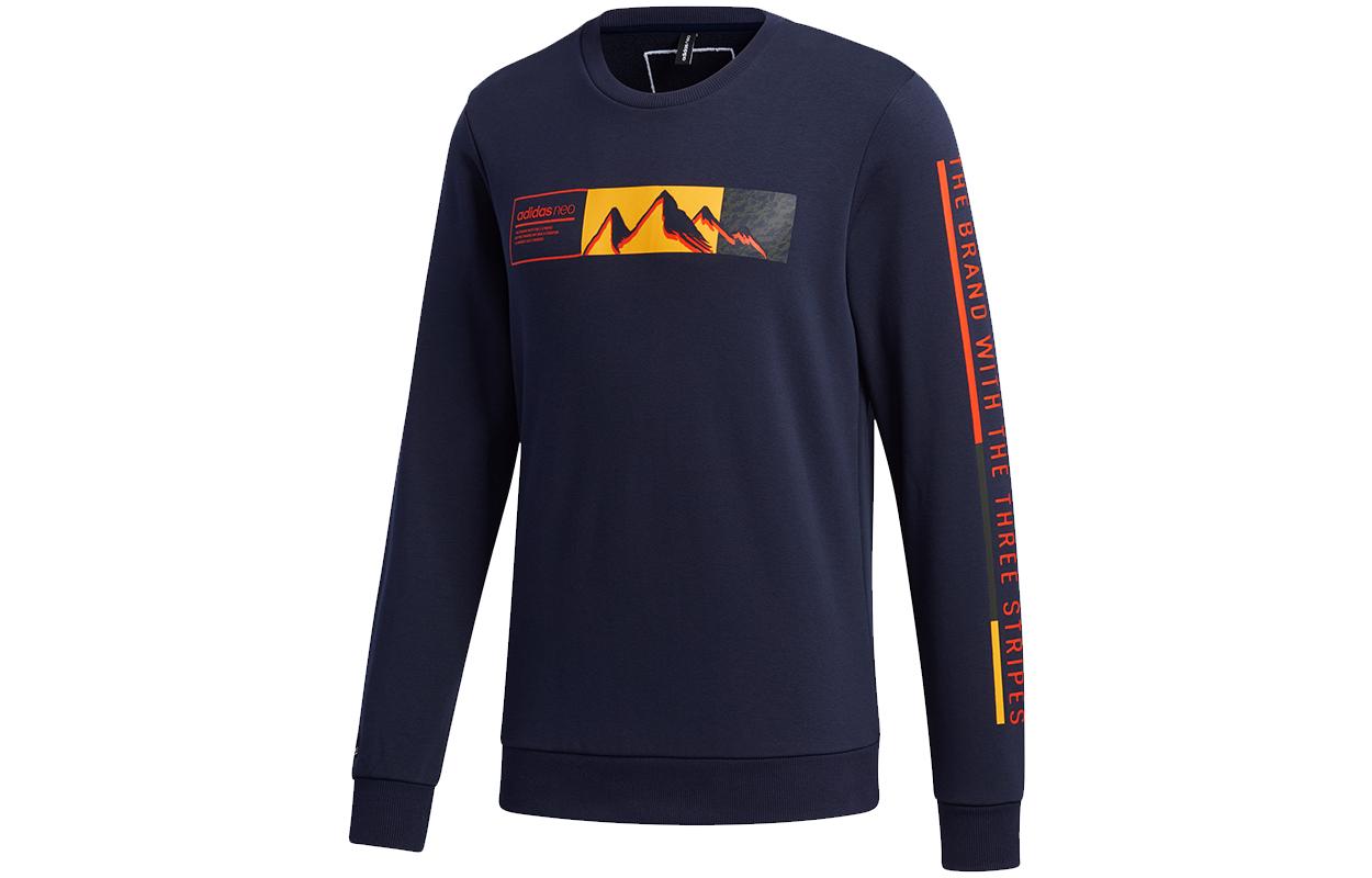 Adidas Neo Sweatshirts Men s Navy Blue Crew Neck Moderate Regular GM2284 M