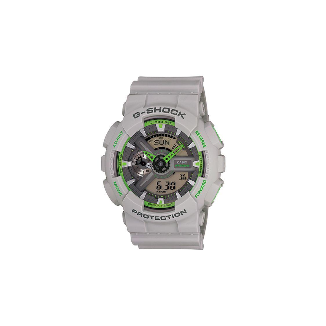 

Casio G-Shock Youth Series Fashion Neon Color Classic Large Dial Design Sports Waterproof Shockproof Anti-Magnetic Quartz Movement GA-110TS-8A3 Gray Strap