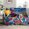 3D Printing D-Doraemon Anime Cartoon Blanket,Soft Throw Blanket for Home Bedroom Bed Sofa Picnic Travel Office Cover Blanket Kid