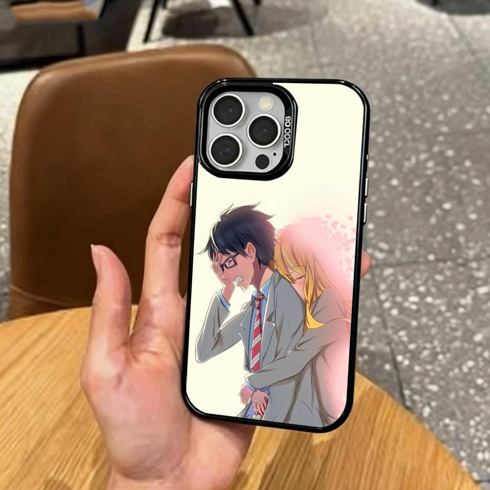 Sad A-Anime Your Lie in April   Phone Case For iPhone17,16,15,14,13,12,11 Plus,Pro Max Colored Silver Plated Inside Cover