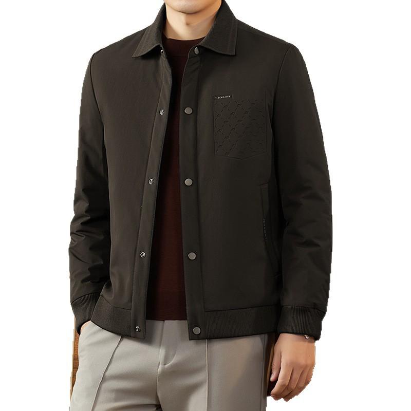 Mens Winter Down Jacket Slim Fit Turn-down Collar 90% White Duck Warm Urban Coat Young Adults
