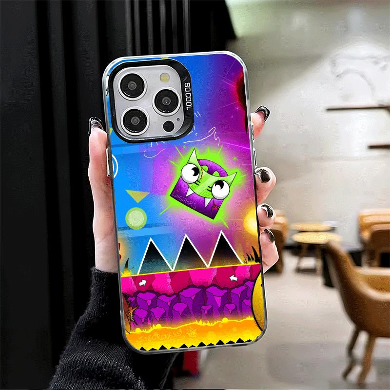 Geometry Dash Game Soft Phone Case for iPhone 15 16 17 Pro Max 17Air 16E 14 Plus 13 12 Mini Shockproof Cover Back Shell