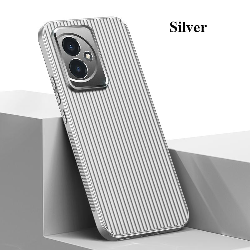 

Для Honor 200 100 90 GT Pro Металева лінза Все включено Протектор Прямий край Гофрування Нековзкий протиударний корпус ПК Задня кришка Корпус For Honor 200 Pro срібний