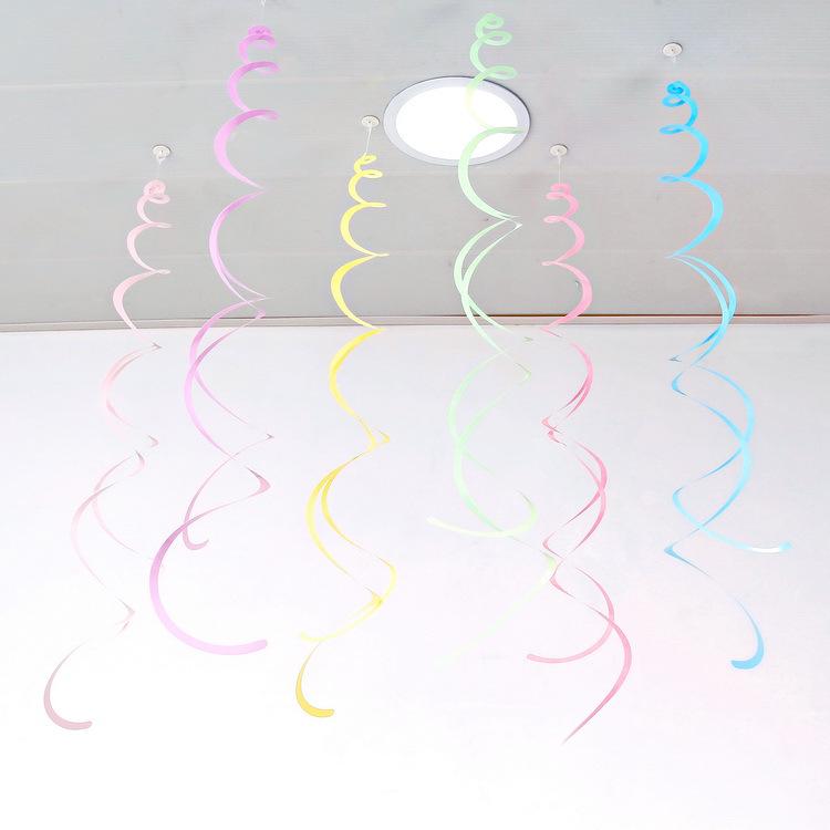 Festival & Birthday Swirl Ceiling Decorations: Hanging PVC Ornament for Windows, Corridors, and More.