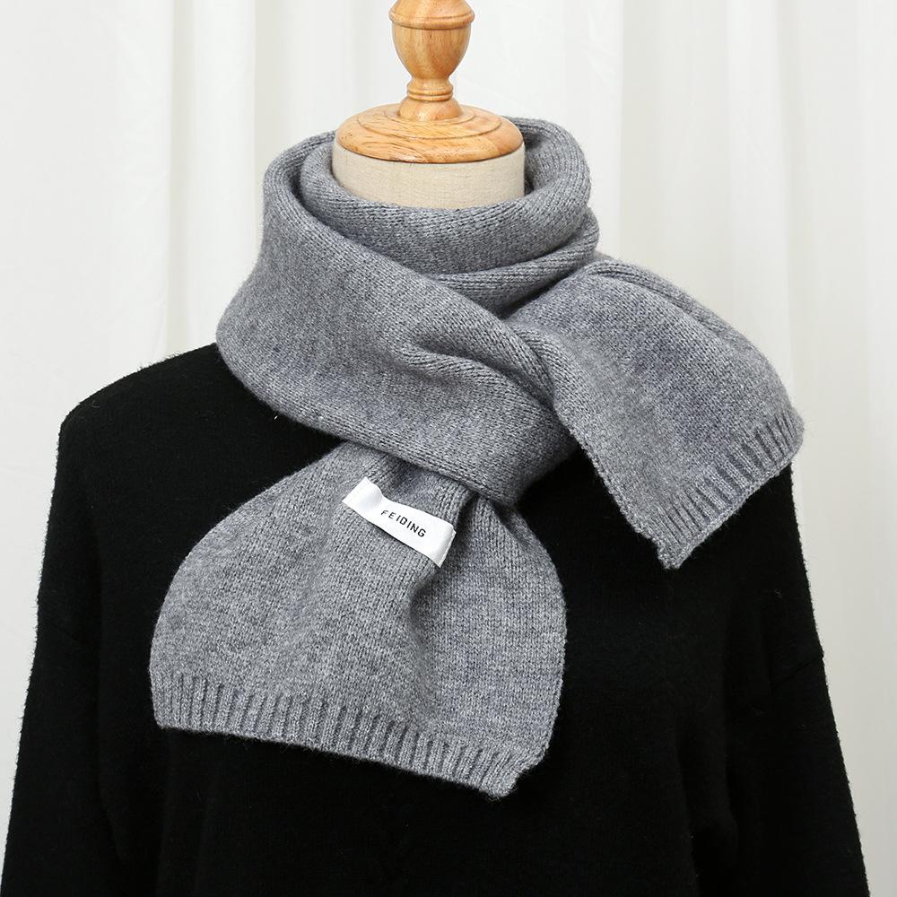 New Korean Style Knitted Scarf For Women Men Girls Students Autumn Winter Solid Thickened Scarves Soft Shawl Female Wrap Shawls