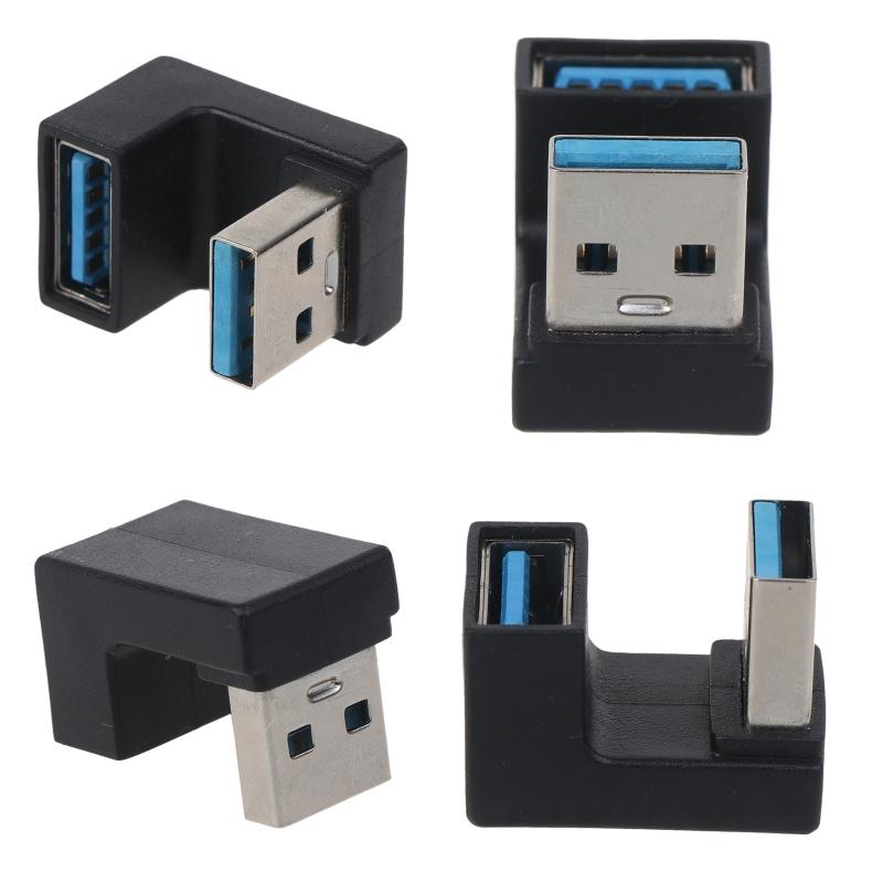 5Gbps Up & Down 180 Degree Angled USB 3.0 Adapter A Male to Female Extension Connector Work for LTE Adapter to Powerbank
