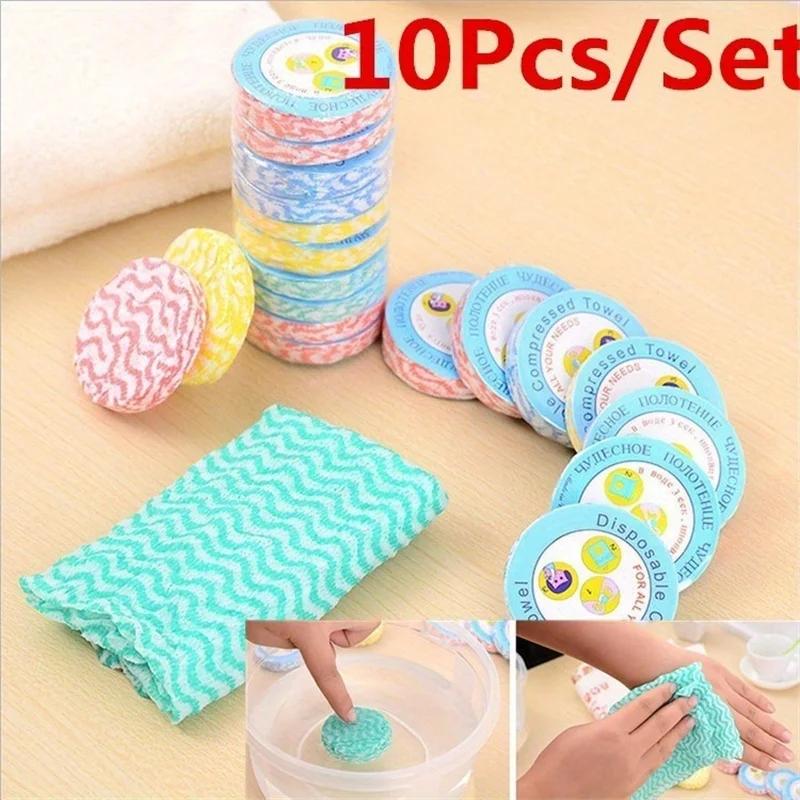 

10 Pcs For Tourism Portable Compressed Towel Non-woven Fabric Environmental Protection Towel The One-time Towel
