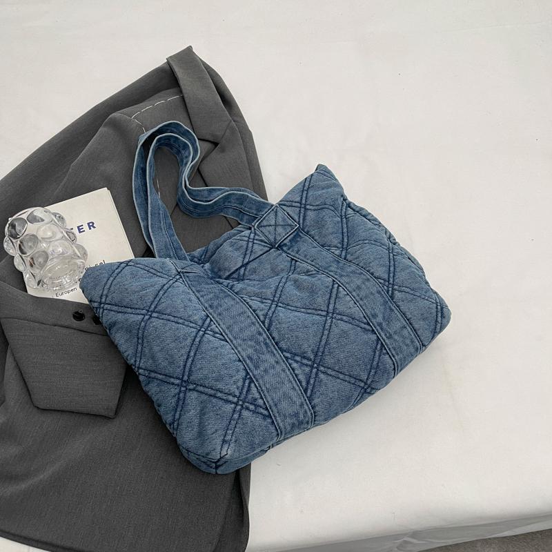 

Ромбовидная большая сумка женская джинсовая сумка большой емкости женская сумка светло-синий