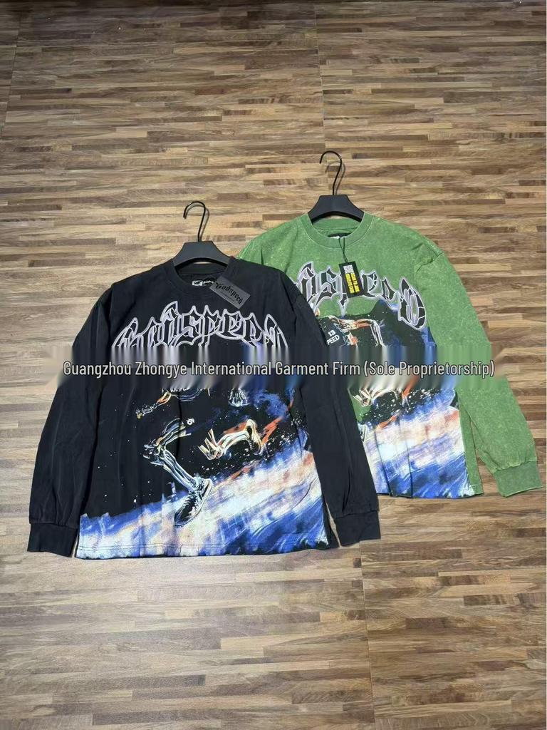 Godspeed Skull Rock Retro Pure Cotton Hoodie - Autumn/Winter American Style Streetwear for Men