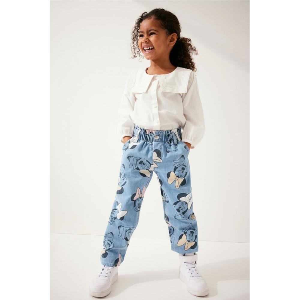 

Джинсы HM Curious Fit в мягкой обложке Светло-джинсовый синий Минни Маус