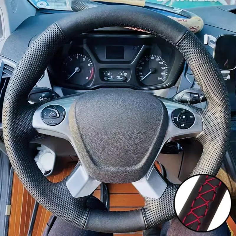 DIY Car Steering Wheel Cover Artificial Leather Non-slip For Ford Transit Connect Tourneo Custom Grand Tourneo Connect 2014-2020