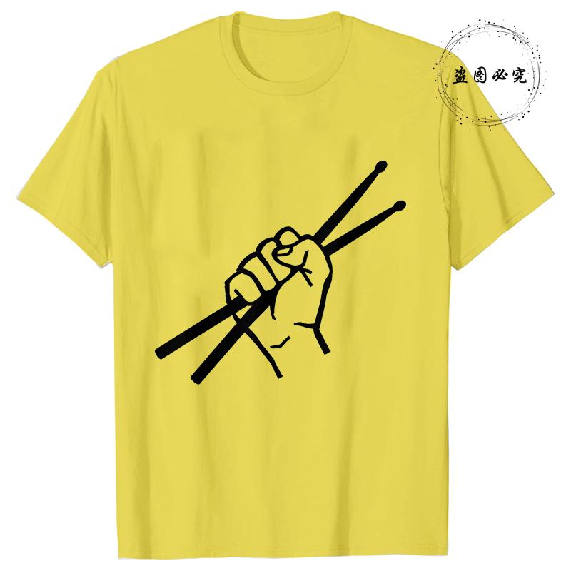 Mens T Shirt Drummer Drumsticks Graphic Y2k Tops Summer Short Sleeve Tees Harajuku Streetwear Unisex TShirt Women Clothing