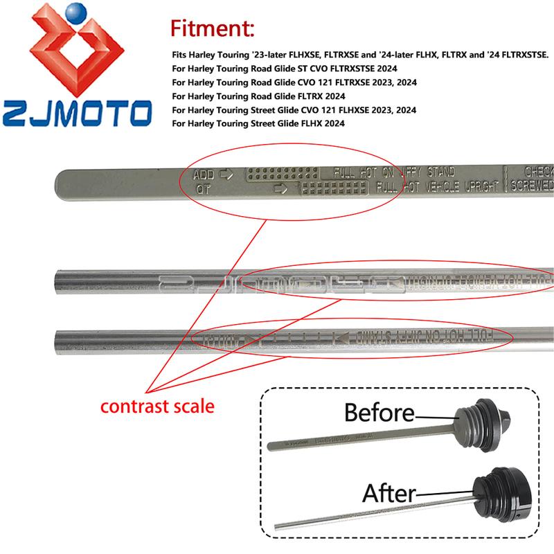 Motorcycle Dipstick Oil Temperature Gauge For Harley Touring Road Glide ST CVO FLTRX Street Glide FLHX 2024 FLHXSE FLTRXSE 23-24