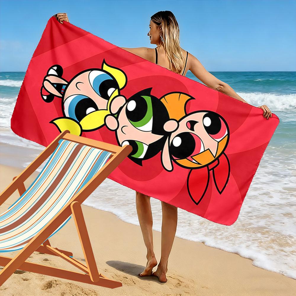 "Cartoon Girl Trio Beach Towel" A must-have beach towel for beach travel