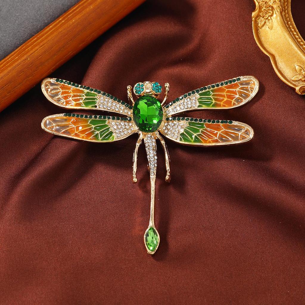 Exquisite Rhinestone Dragonfly Brooch – Fashionable Shawl Corsage Accessory