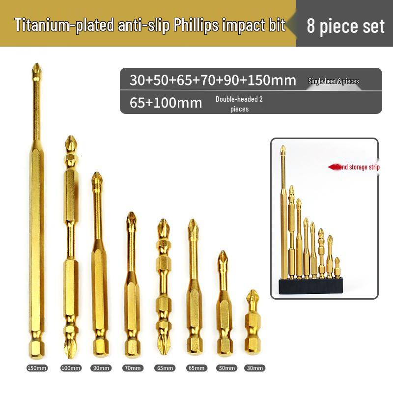 PH0 Tungsten Steel Phillips Bit: Magnetic, Impact Resistant, Non-Slip Screwdriver, Hex Shank for Electric Drill