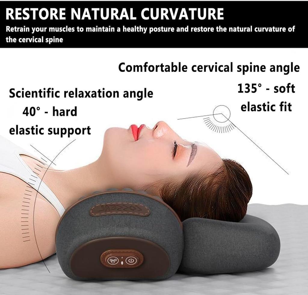 Pillow Massage Neck Hump, Traction Massager with Heat, 3 In 1 Neck Massage Pillow Heated Massages Necks Pillows Heated Traction