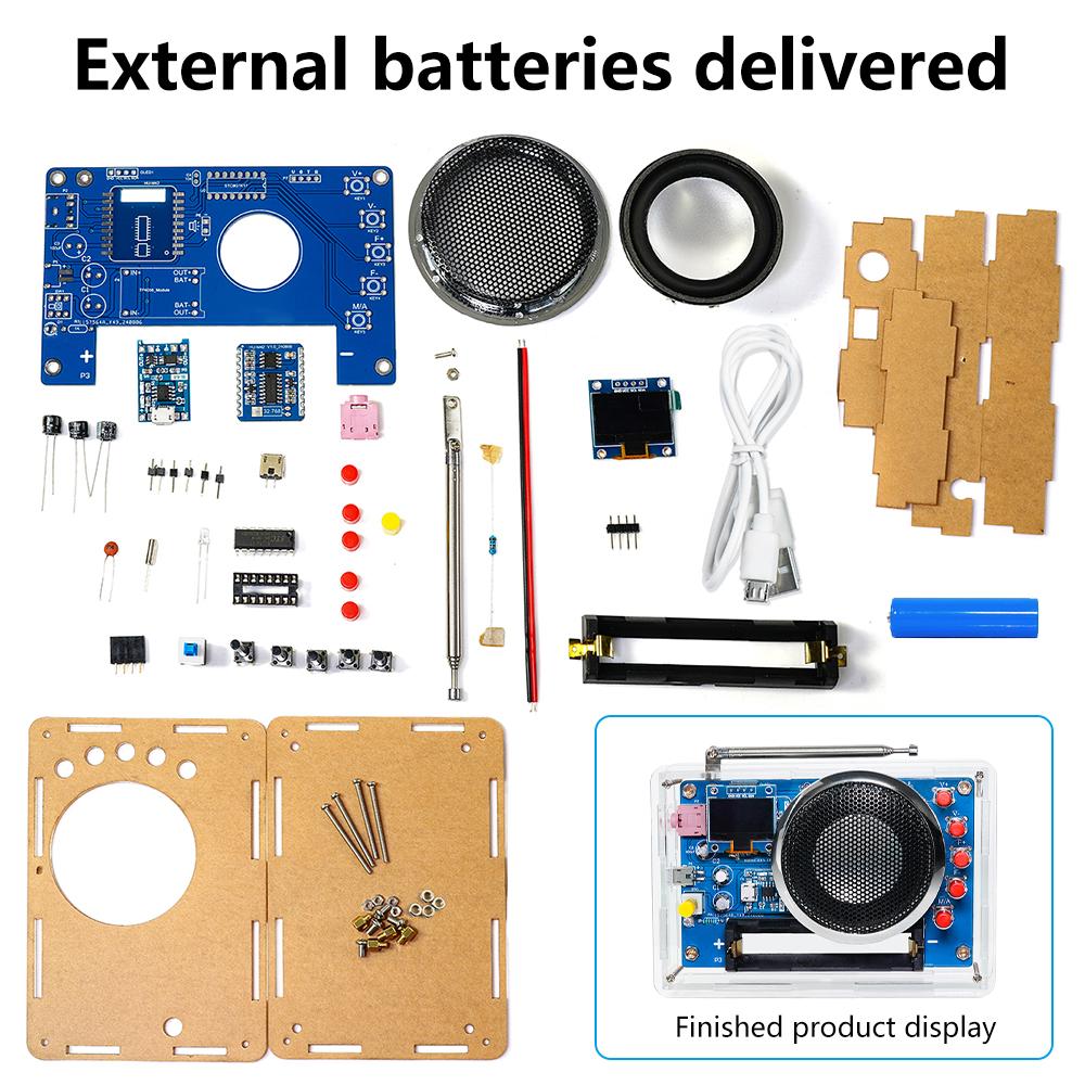 

RDA5807 Radio DIY Kit OLED-дисплей FM 87-108 МГц Радіомодуль Електронний зварювальний вузол із функцією автоматичного пошуку/зберігання