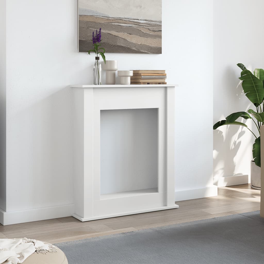 Vidaxl Fireplace Surround, White, 75X20X87.5 Cm, Wood-Based Material