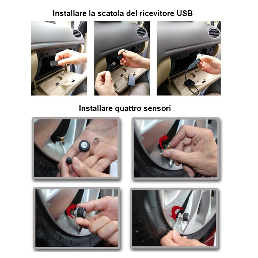 ATOTO AC-UTP1 USB TPMS Reifendrucküberwachungssensorsystem (Externer Sensor)- Spezifiziert für ATOTO