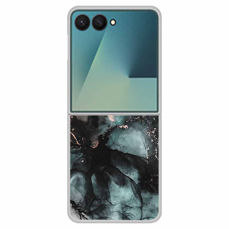 Funda For SAMSUNG Z Flip 7 Cases Marble Clear Hard PC Phone Back Cover for Galaxy Z Flip7 5G Back Cover ZFlip7 Transparent Shell