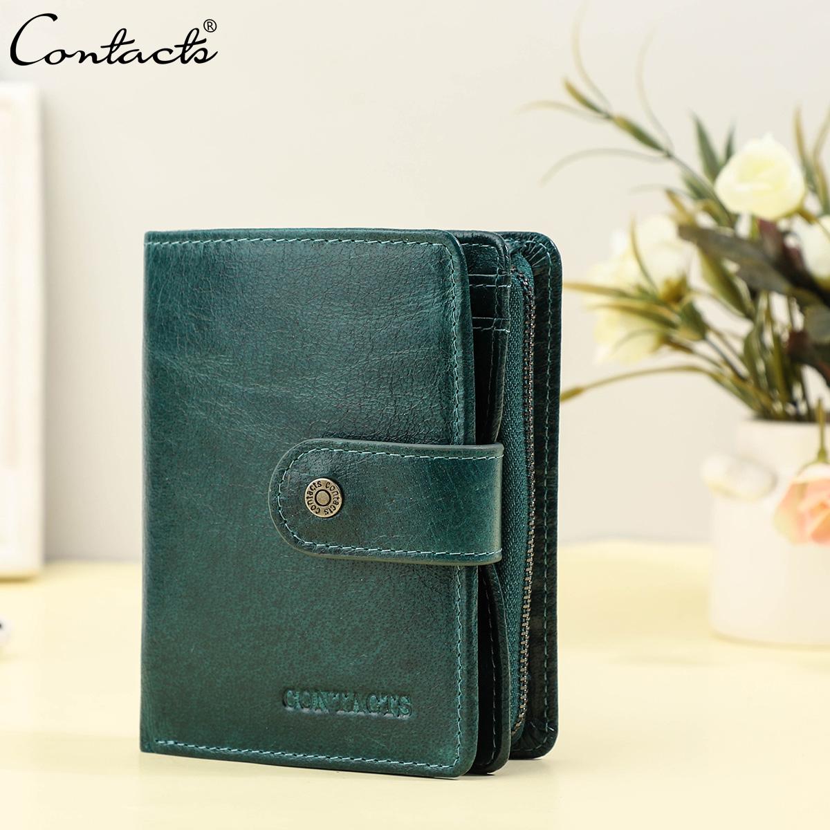 

CONTACT S женский компактный бумажник из натуральной кожи синий