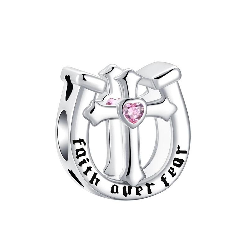 New Heart-Shaped Charms Copper Flower Forever Love Beads Fit Original Bracelets Necklace For Women Diy Jewelry Gift