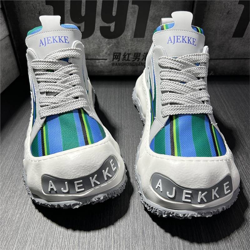 

Platform dad shoes spring color matching canvas soft sole light luxury aj 38 серо голубой