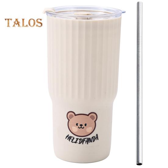 

Двойная чашка для питья, герметичная силиконовая прочная бутылка для воды с принтом медведя, бытовой аксессуар белый